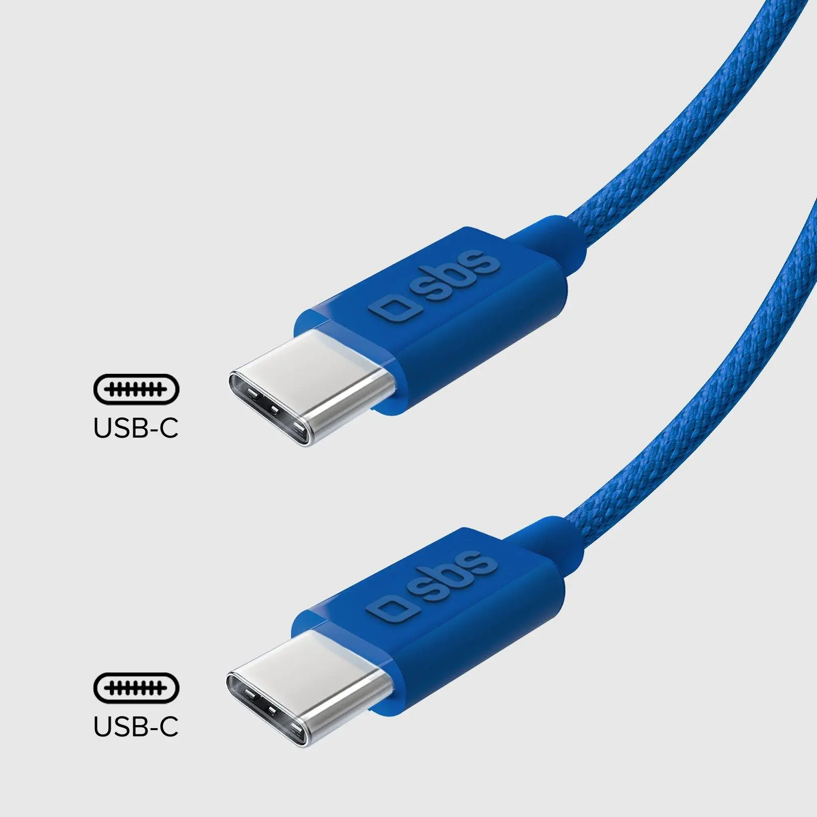 Kabel SBS USB-C do USB-C 60W 1,5m Niebieski