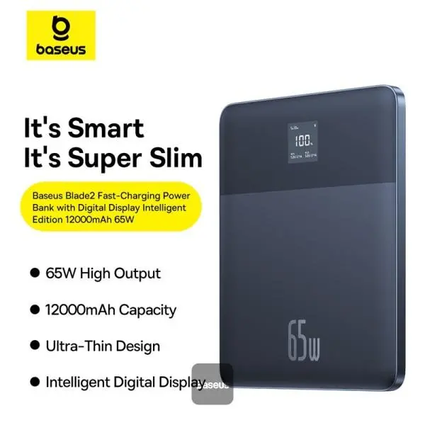 Powerbank Baseus Blade 2 12000mAh 65W Niebieski