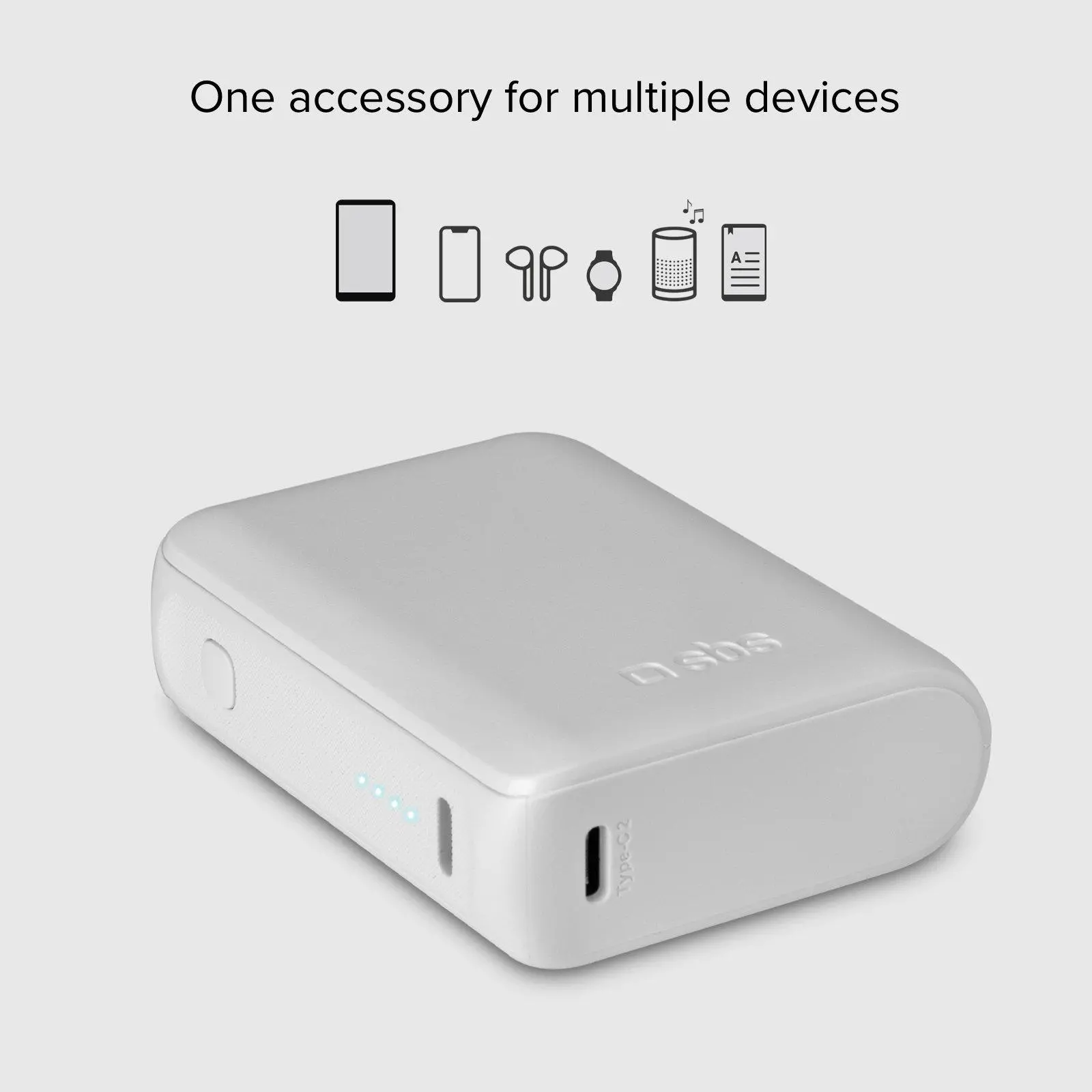 Powerbank SBS TTBB10000MINIW NanoTube10000mAh 10W Biały