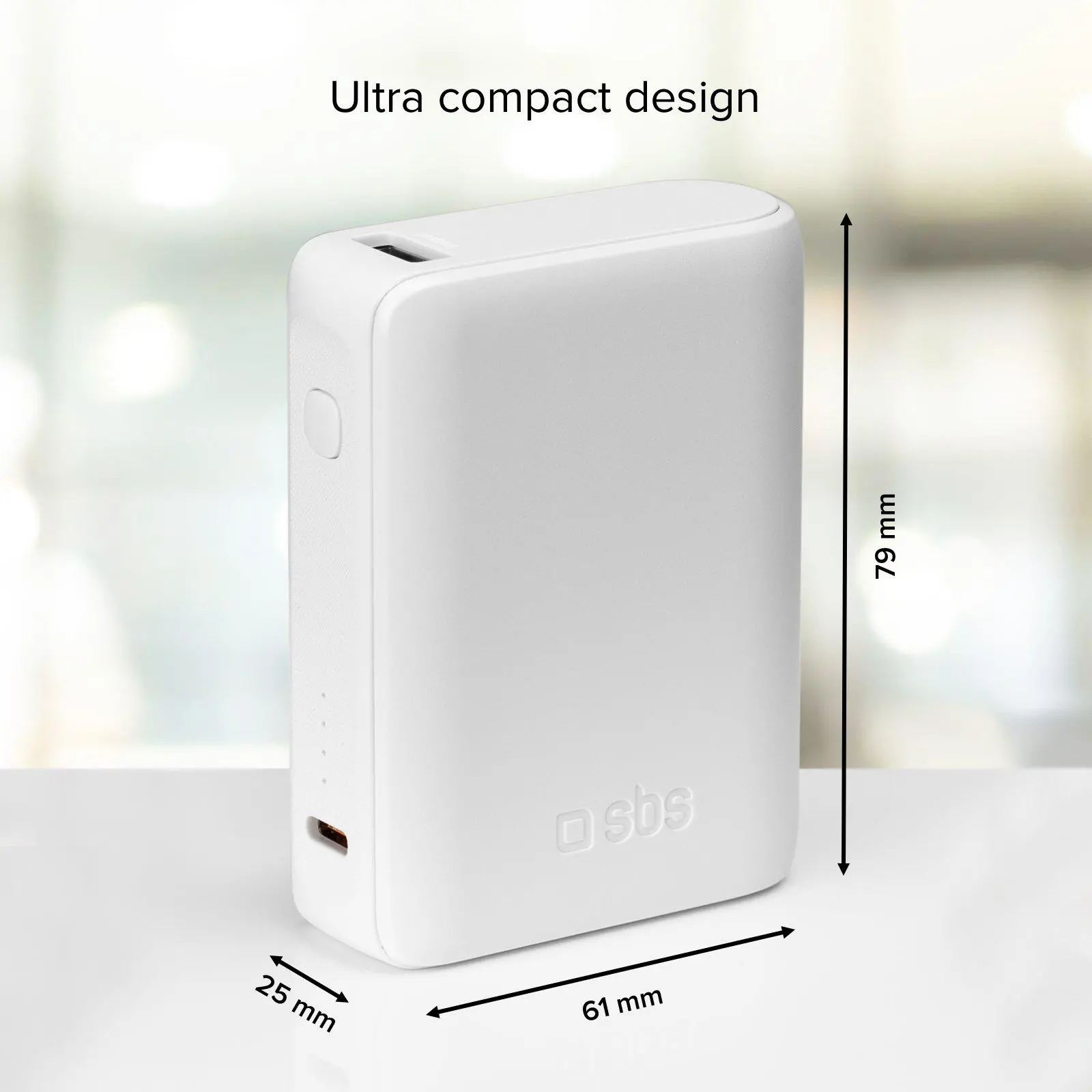 Powerbank SBS TTBB10000MINIW NanoTube10000mAh 10W Biały