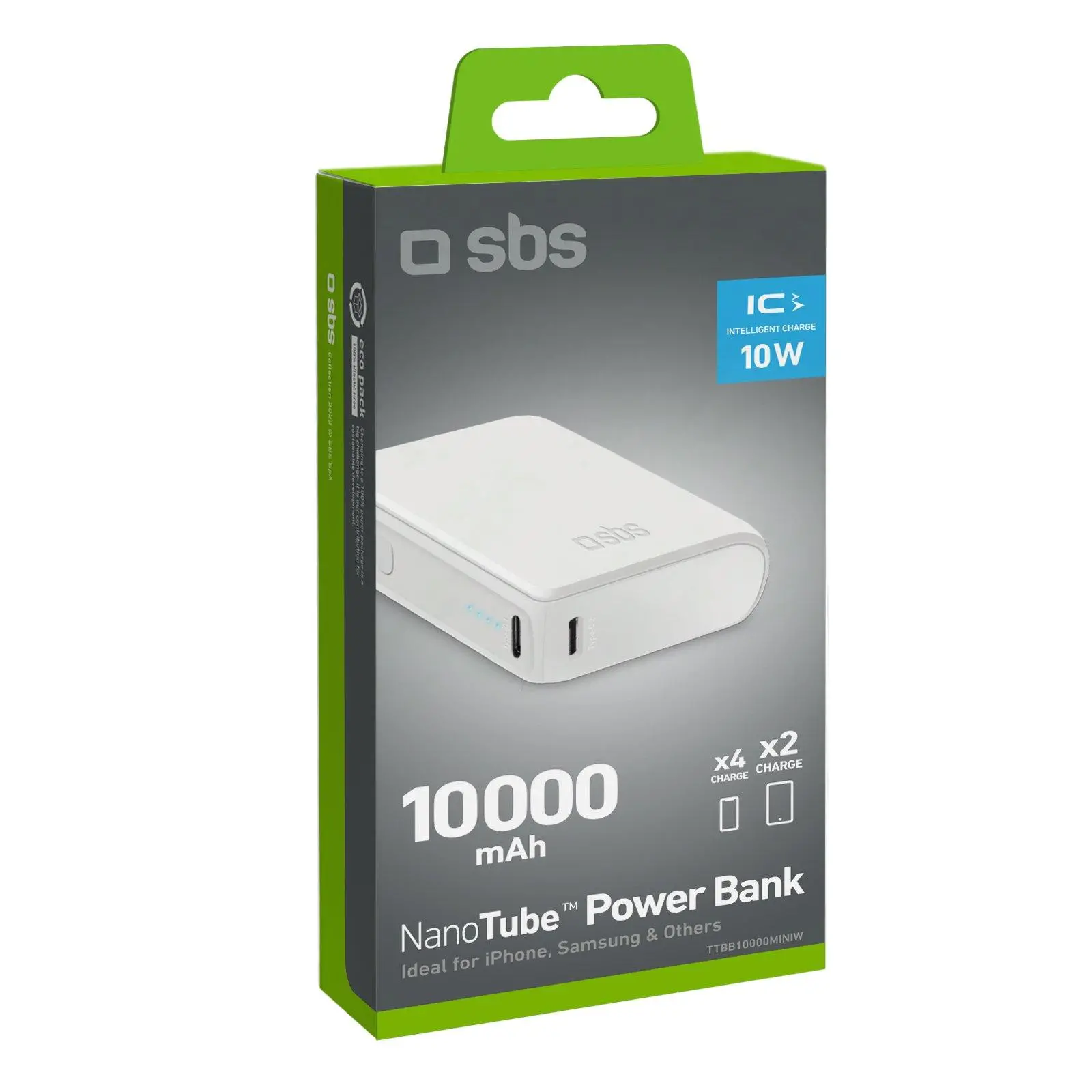 Powerbank SBS TTBB10000MINIW NanoTube10000mAh 10W Biały