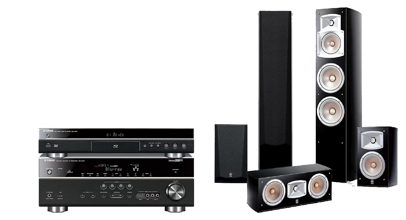 Zestaw kina Yamaha BD-S671B, RX-V671B, NS 555/333/444 (czarny)