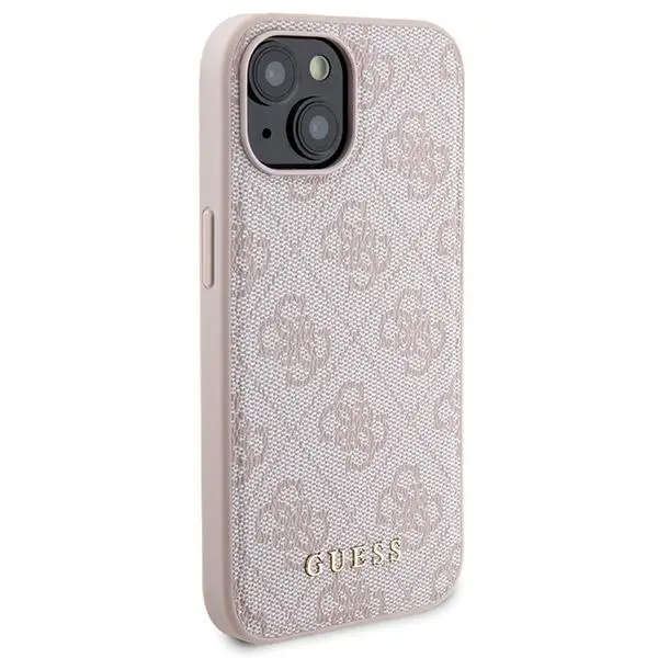 Etui Guess Zestaw do iPhone 15 + Powerbank 5000mAh MagSafe 4G Metal Logo Różowy