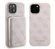 Guess Zestaw do iPhone 15 + Powerbank 5000mAh MagSafe 4G Metal Logo Różowy