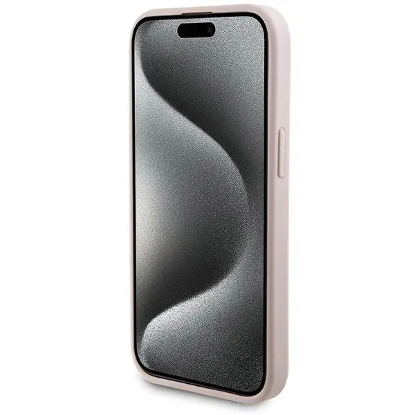 Etui Guess Zestaw do iPhone 15 + Powerbank 5000mAh MagSafe 4G Metal Logo Różowy