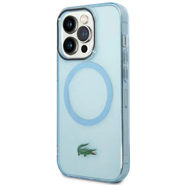 Etui Lacoste Transparent MagSafe do iPhone 15 Pro Max Niebieski