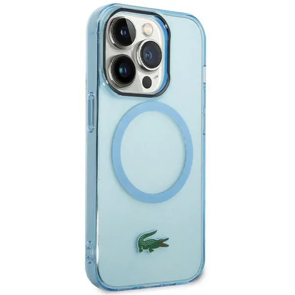 Etui Lacoste Transparent MagSafe do iPhone 15 Pro Max Niebieski