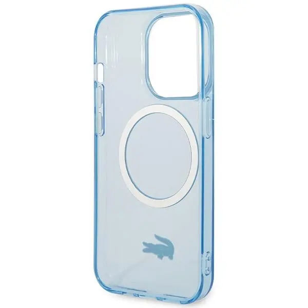 Etui Lacoste Transparent MagSafe do iPhone 15 Pro Max Niebieski