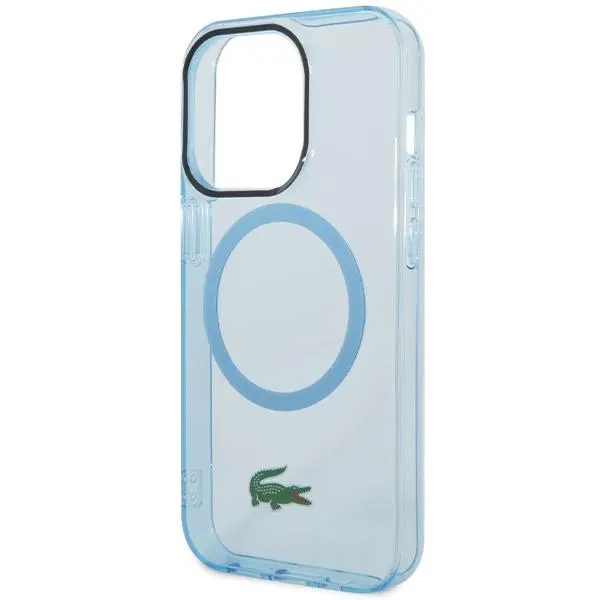 Etui Lacoste Transparent MagSafe do iPhone 15 Pro Max Niebieski