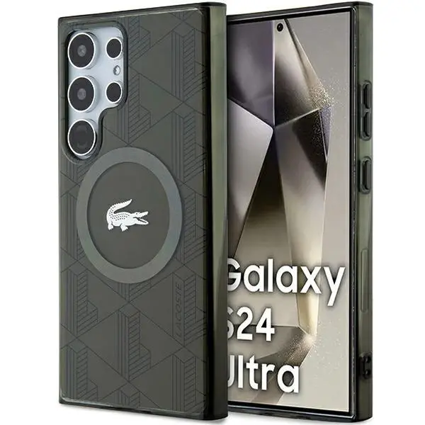Etui Lacoste LCHMS24LUBSB Hardcase IML Blend Monogram MagSafe do Samsung Galaxy S24 Ultra Khaki