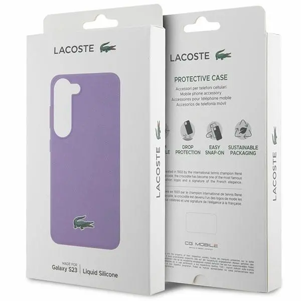 Etui Lacoste LCHCS23SSLOU Hardcase Silicone do Samsung Galaxy S23 Fioletowy