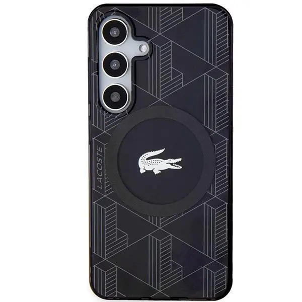 Etui Lacoste LCHMS24SUBSK Hardcase IML Blend Monogram MagSafe do Samsung Galaxy S24 Czarny
