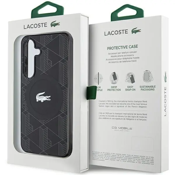 Etui Lacoste LCHMS24SUBSK Hardcase IML Blend Monogram MagSafe do Samsung Galaxy S24 Czarny