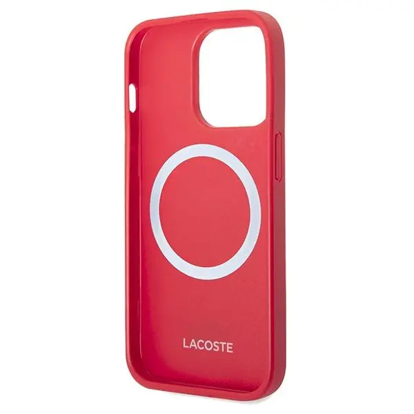Etui Lacoste LCHMP14LPVCR Hardcase Iconic Petit Pique MagSafe do iPhone 14 Pro Czerwony