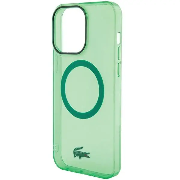 Etui Lacoste LCHMP15XULON Hardcase Transparent MagSafe do iPhone 15 Pro Max Zielony