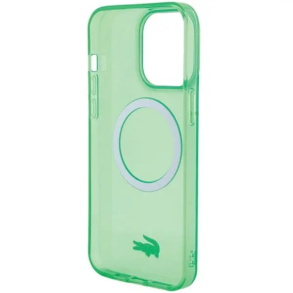 Etui Lacoste LCHMP15XULON Hardcase Transparent MagSafe do iPhone 15 Pro Max Zielony