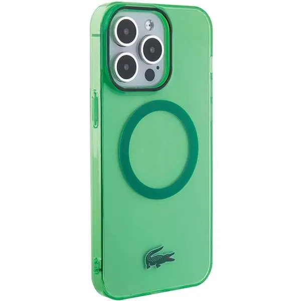 Etui Lacoste LCHMP15XULON Hardcase Transparent MagSafe do iPhone 15 Pro Max Zielony