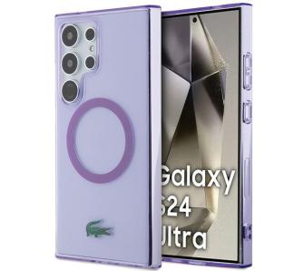 Etui Lacoste LCHMS24LULOU Hardcase Transparent MagSafe do Samsung Galaxy S24 Ultra Purpurowy