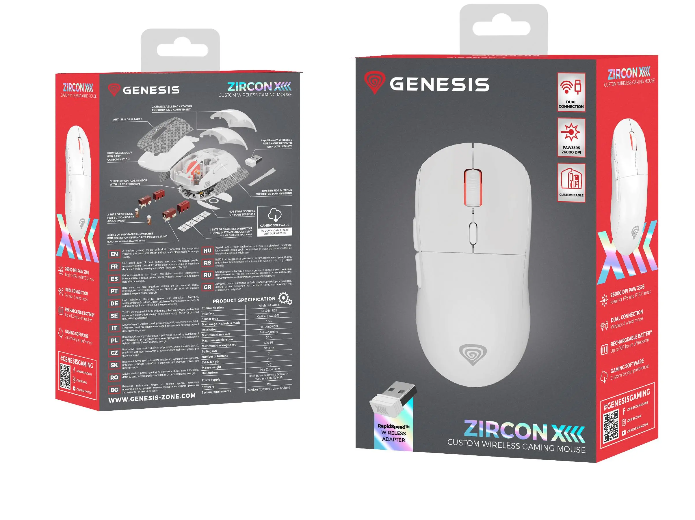 Myszka gamingowa Genesis Zircon XIII Biały
