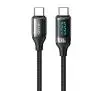 Kabel USAMS U78 USB-C na USB-C LED Fast Charging 100W 2m Czarny