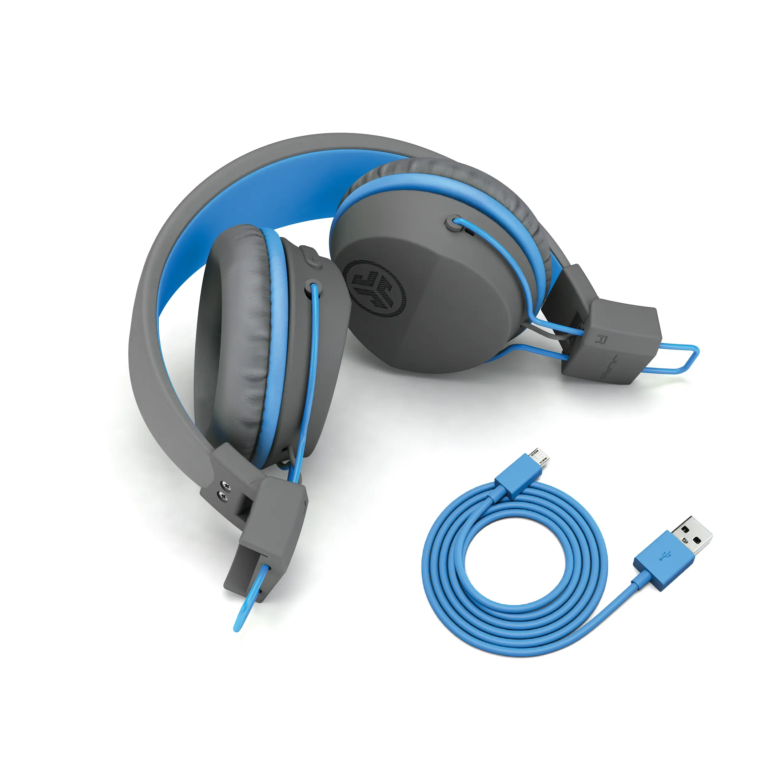 Słuchawki bezprzewodowe JLab Jbuddies Studio Wireless Nauszne Dla dzieci Bluetooth Szaro-niebieski