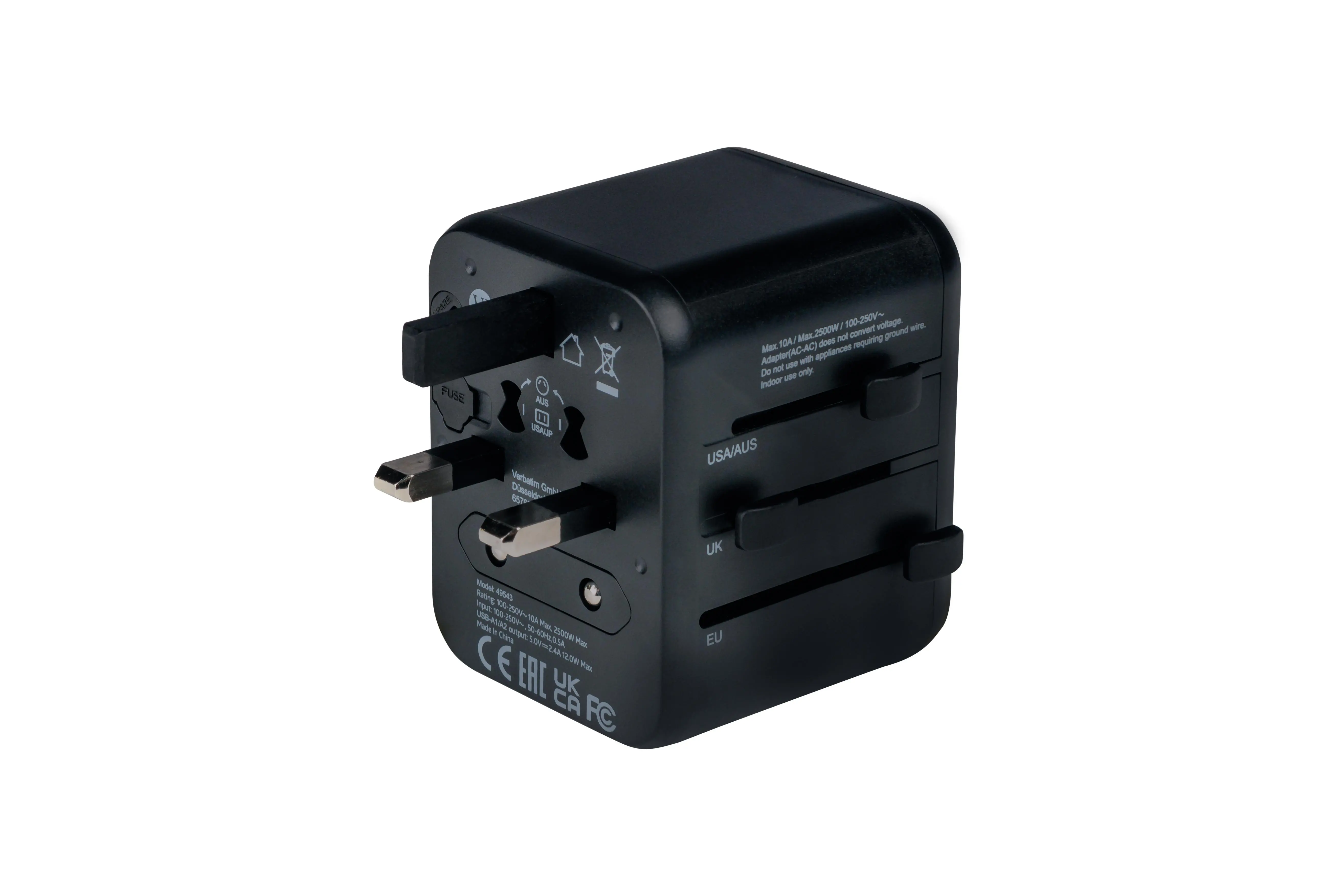 Adapter podróżny Verbatim UTA-01 World to World USB-A