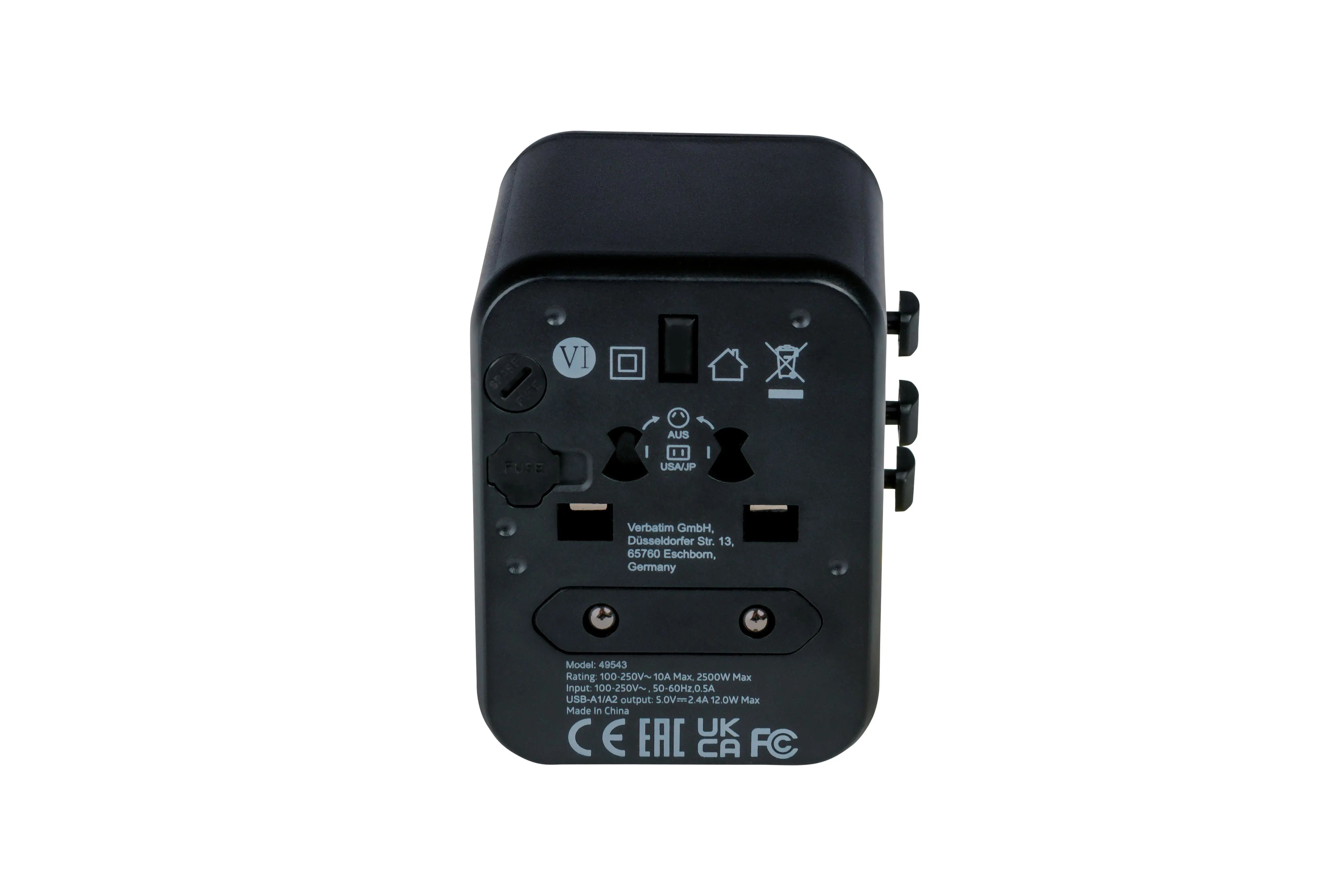 Adapter podróżny Verbatim UTA-01 World to World USB-A