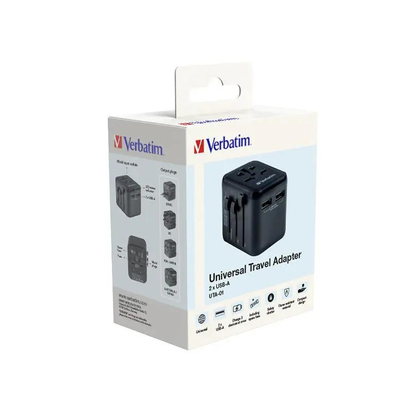 Adapter podróżny Verbatim UTA-01 World to World USB-A