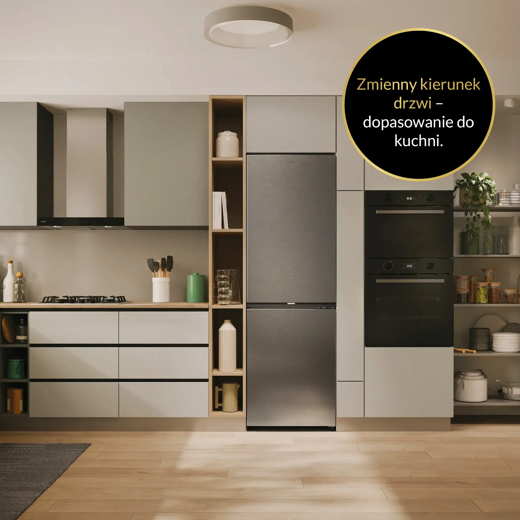Lodówka Candy Fresco 300 CNCQ2T618EX Pełny No Frost 185cm Komora świeżości Inox