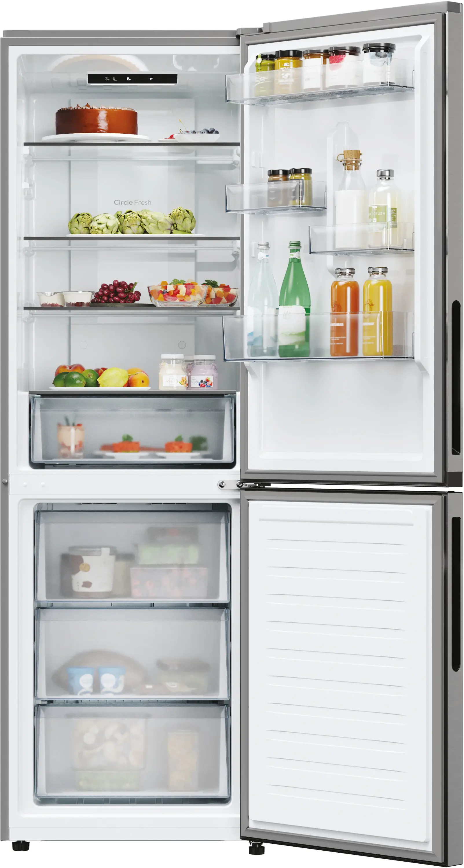 Lodówka Candy Fresco 300 CNCQ2T618EX Pełny No Frost 185cm Komora świeżości Inox