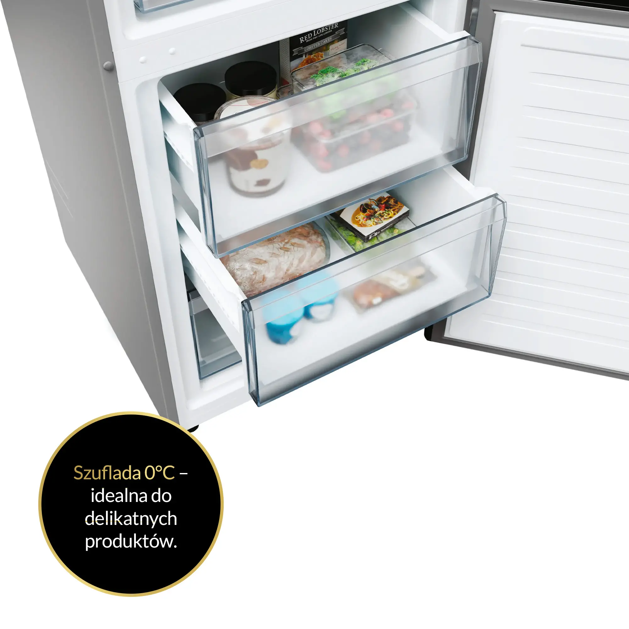 Lodówka Candy Fresco 300 CNCQ2T618EX Pełny No Frost 185cm Komora świeżości Inox