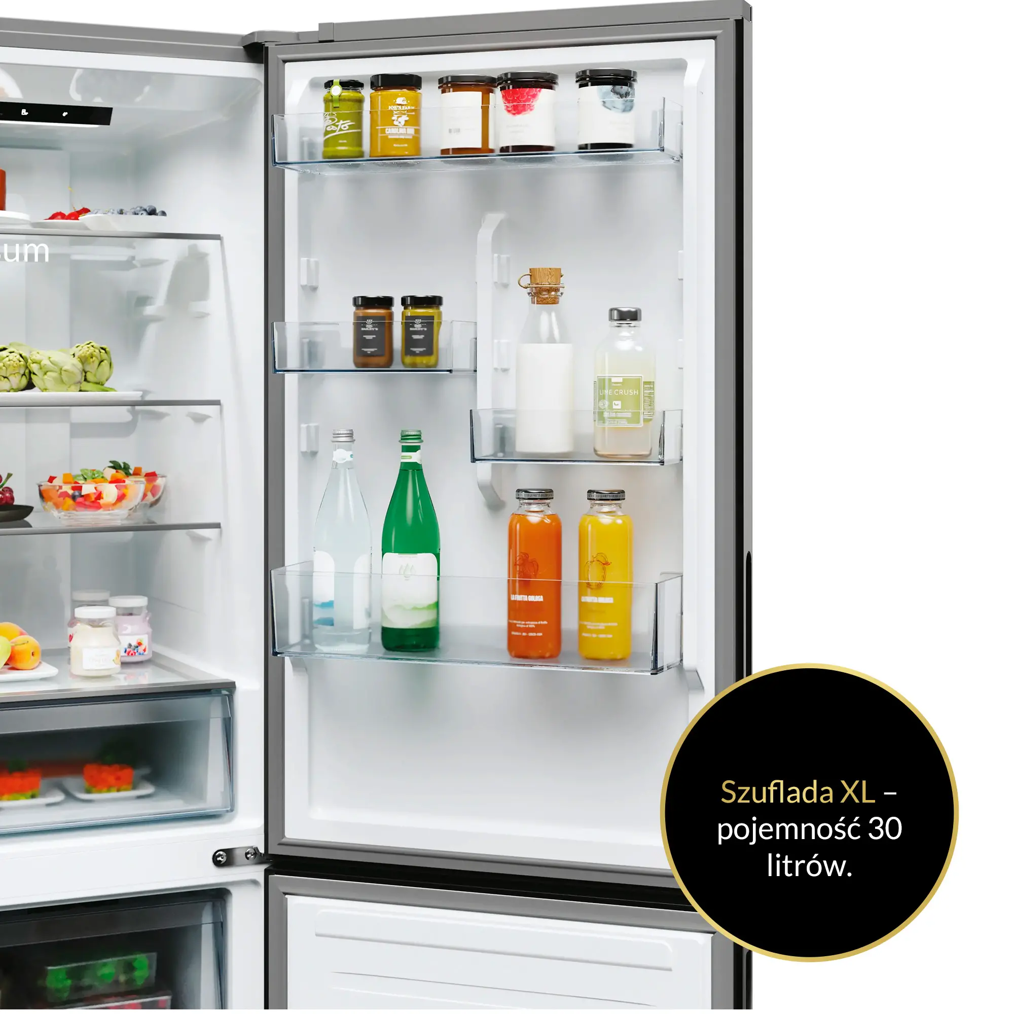 Lodówka Candy Fresco 300 CNCQ2T618EX Pełny No Frost 185cm Komora świeżości Inox