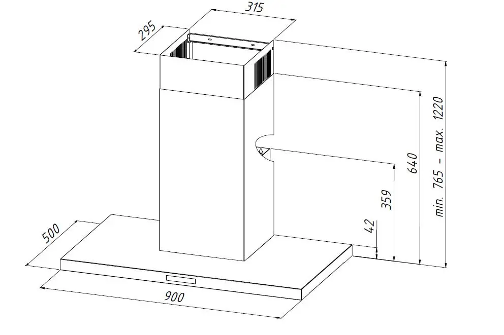 Okap Akpo WK-9 Feniks Slim 90 Czarny