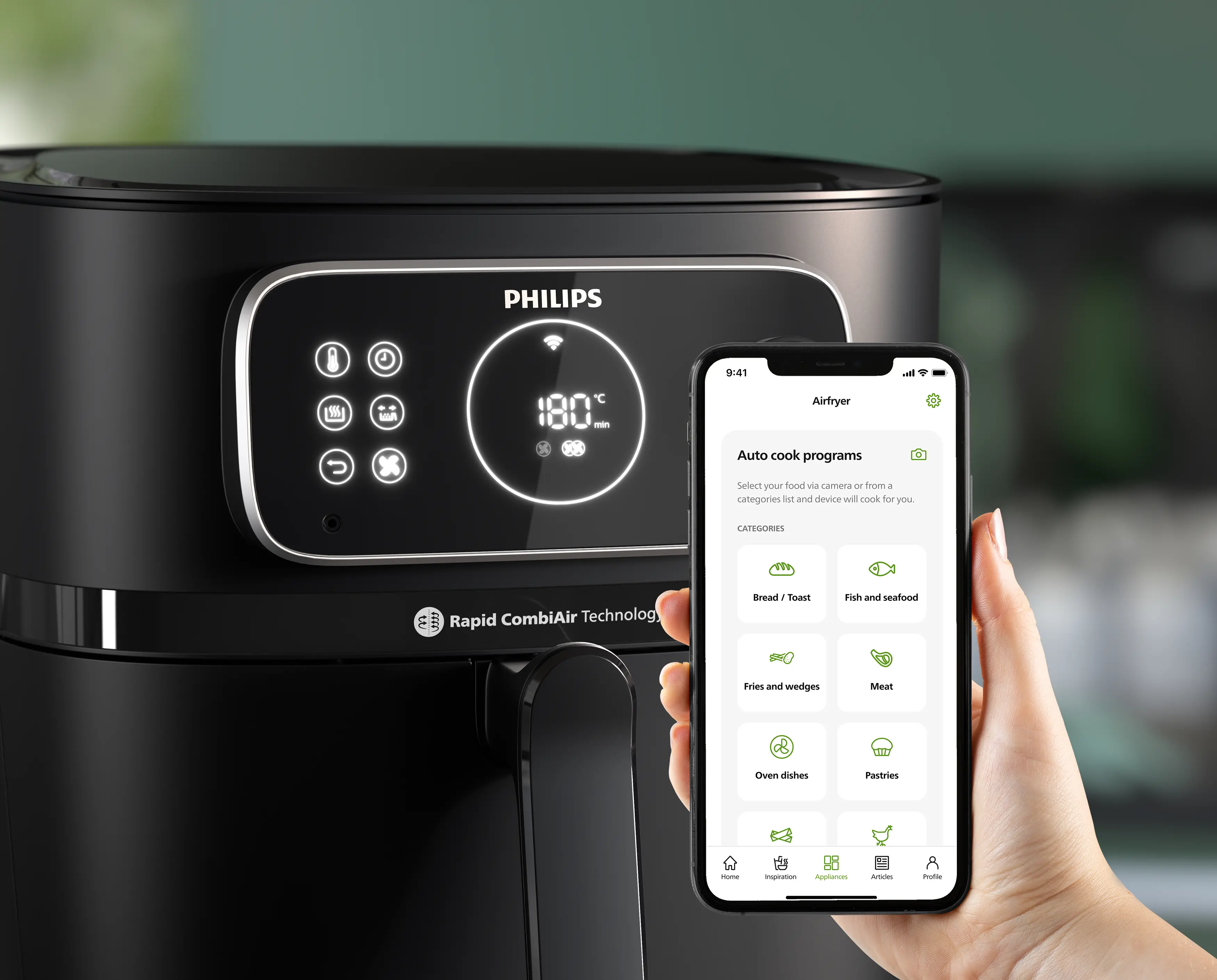 Frytkownica beztłuszczowa Philips Combi XXL HD9876/90 2200W 8,3l Aplikacja mobilna
