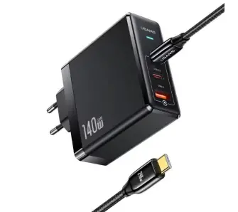 Ładowarka sieciowa USAMS 2xUSB-C USB PD 140W Czarny