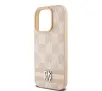 Etui DKNY Leather Checkered Mono Pattern & Printed Stripes do iPhone 15 Pro Max Różowy