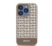 Etui DKNY Leather Printed Pattern Metal Logo MagSafe do iPhone 15 Pro Brązowy