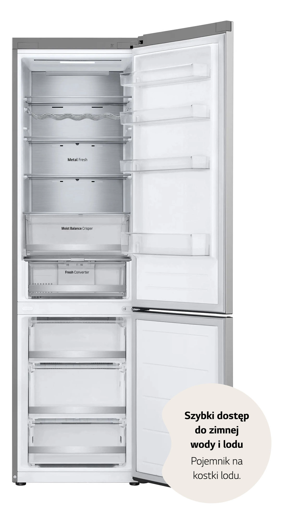 Lodówka LG GBV5250CPY Pełny No Frost 203cm Komora świeżości Zdalne sterowanie Srebrny