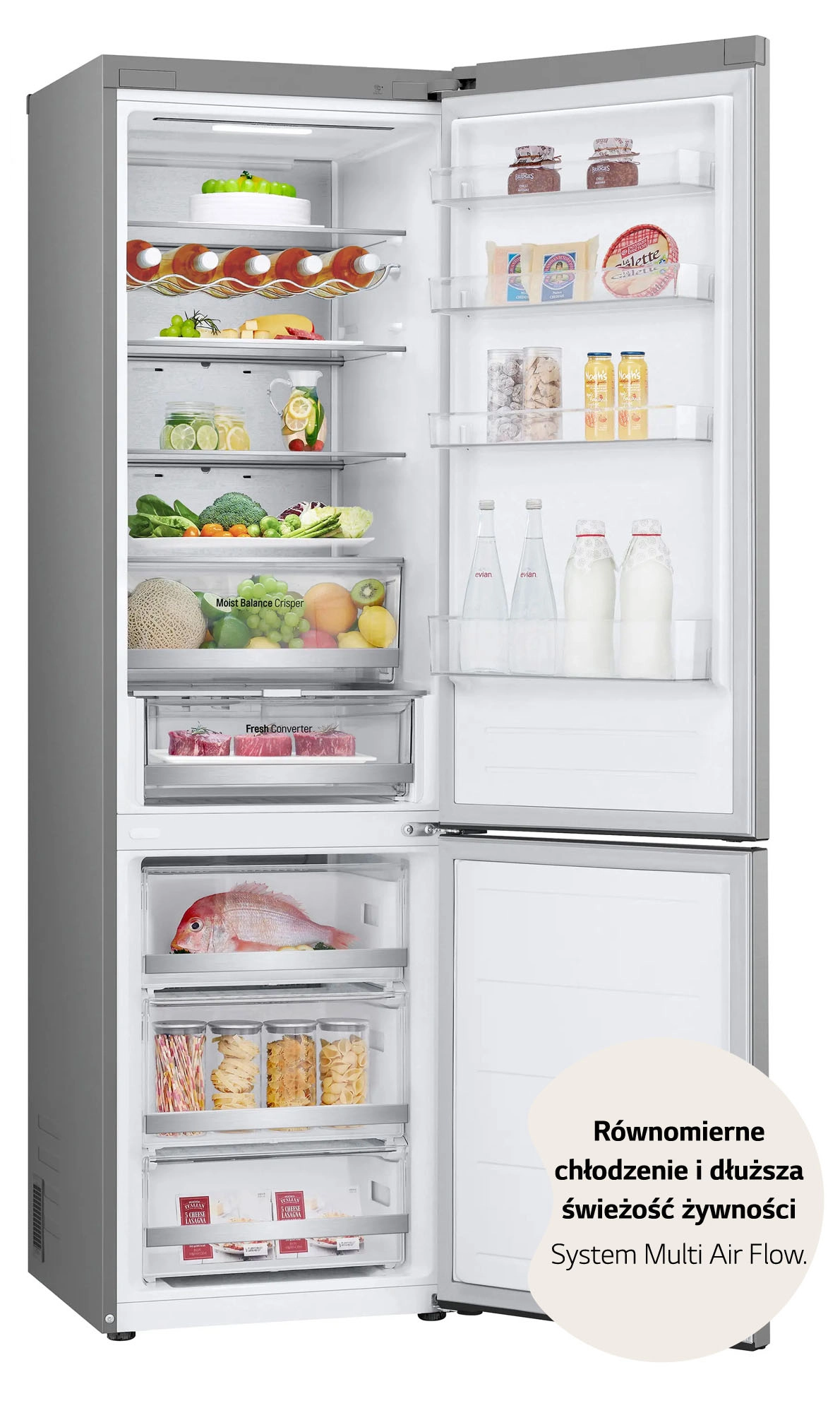 Lodówka LG GBV5250CPY Pełny No Frost 203cm Komora świeżości Zdalne sterowanie Srebrny