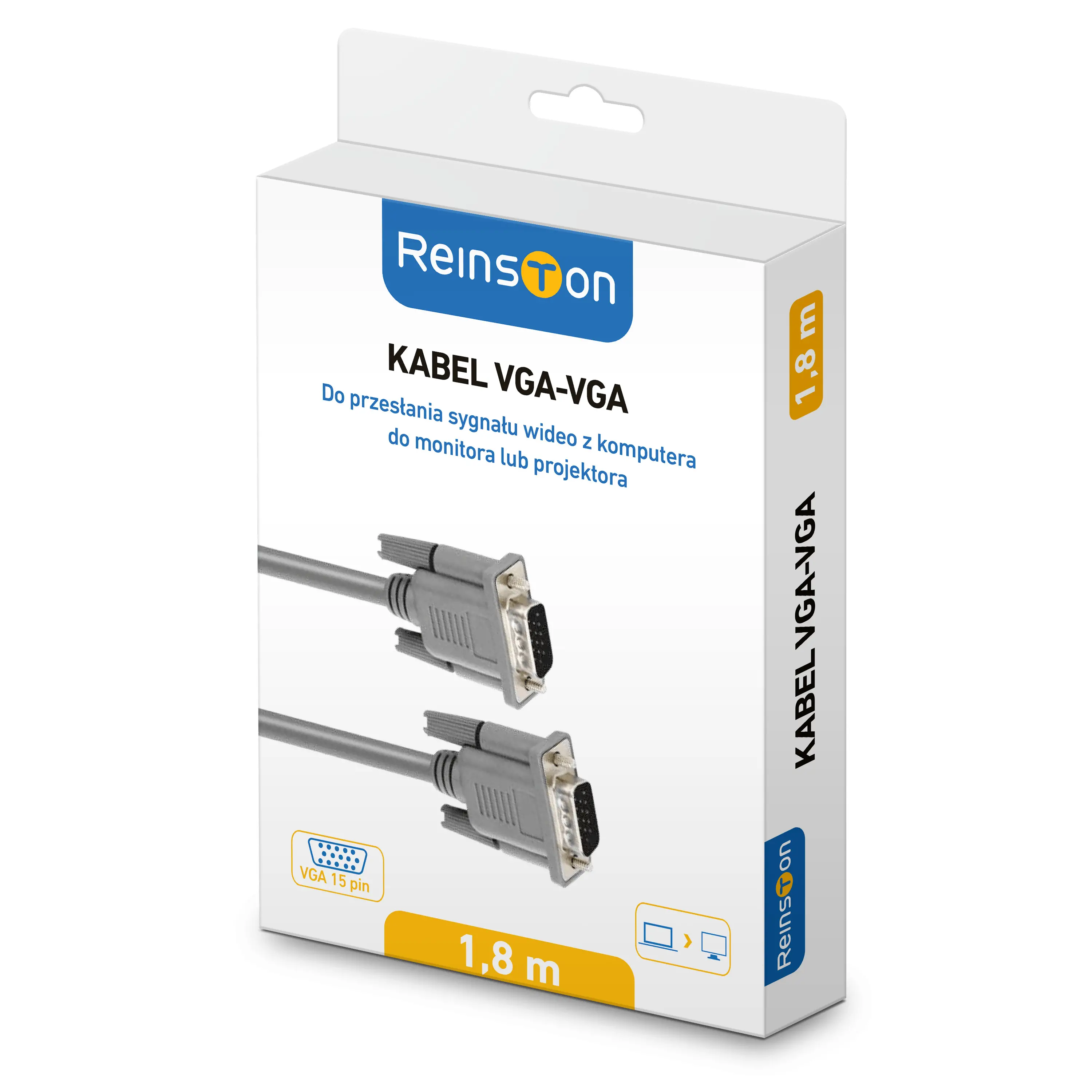 Kabel VGA Reinston EKM01 1,8m Szary