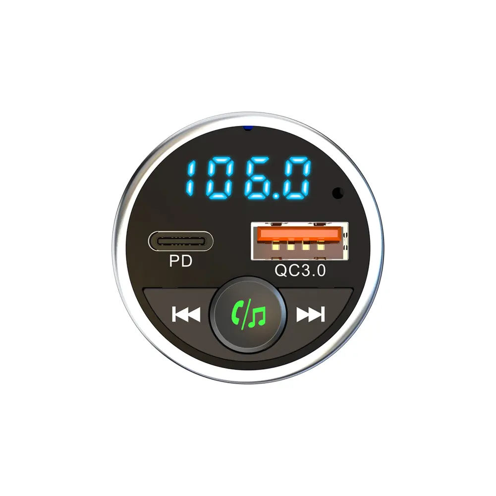 Transmiter FM Reinston z zestawem głośnomówiący i ładowarką TRA03 USB PD 30W