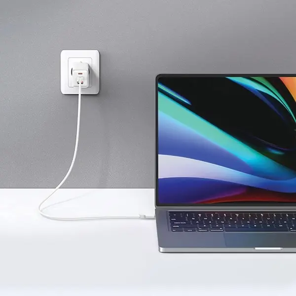 Ładowarka sieciowa USAMS CC180TC04 2x USB-C + USB 65W Niebieski