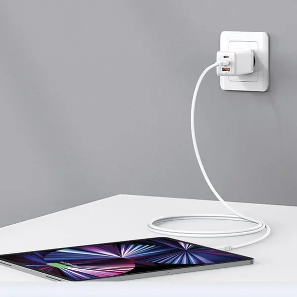 Ładowarka sieciowa USAMS CC180TC04 2x USB-C + USB 65W Niebieski
