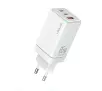 Ładowarka sieciowa USAMS CC180TC02 2xUSB-C+USB 65W GAN PD3.0 Biały