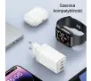 Ładowarka sieciowa USAMS CC180TC02 2xUSB-C+USB 65W GAN PD3.0 Biały