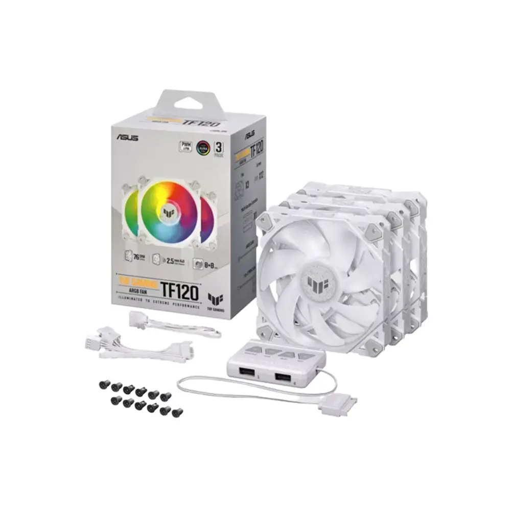 Zestaw wentylatorów ASUS TUF Gaming TF120 ARGB 120mm 3szt. Biały