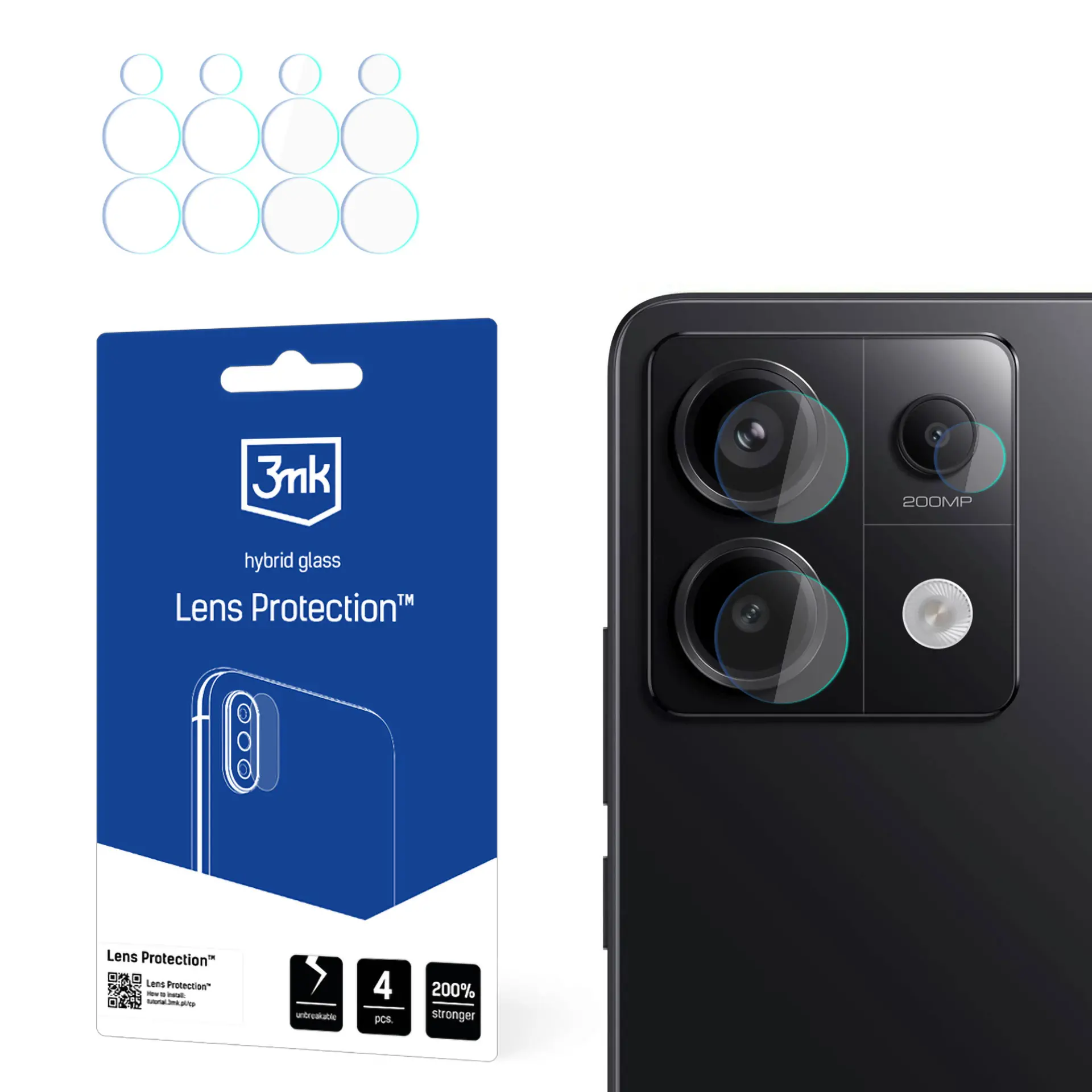 Szkło hybrydowe 3mk Lens Protection do Redmi Note 13 Pro 5G