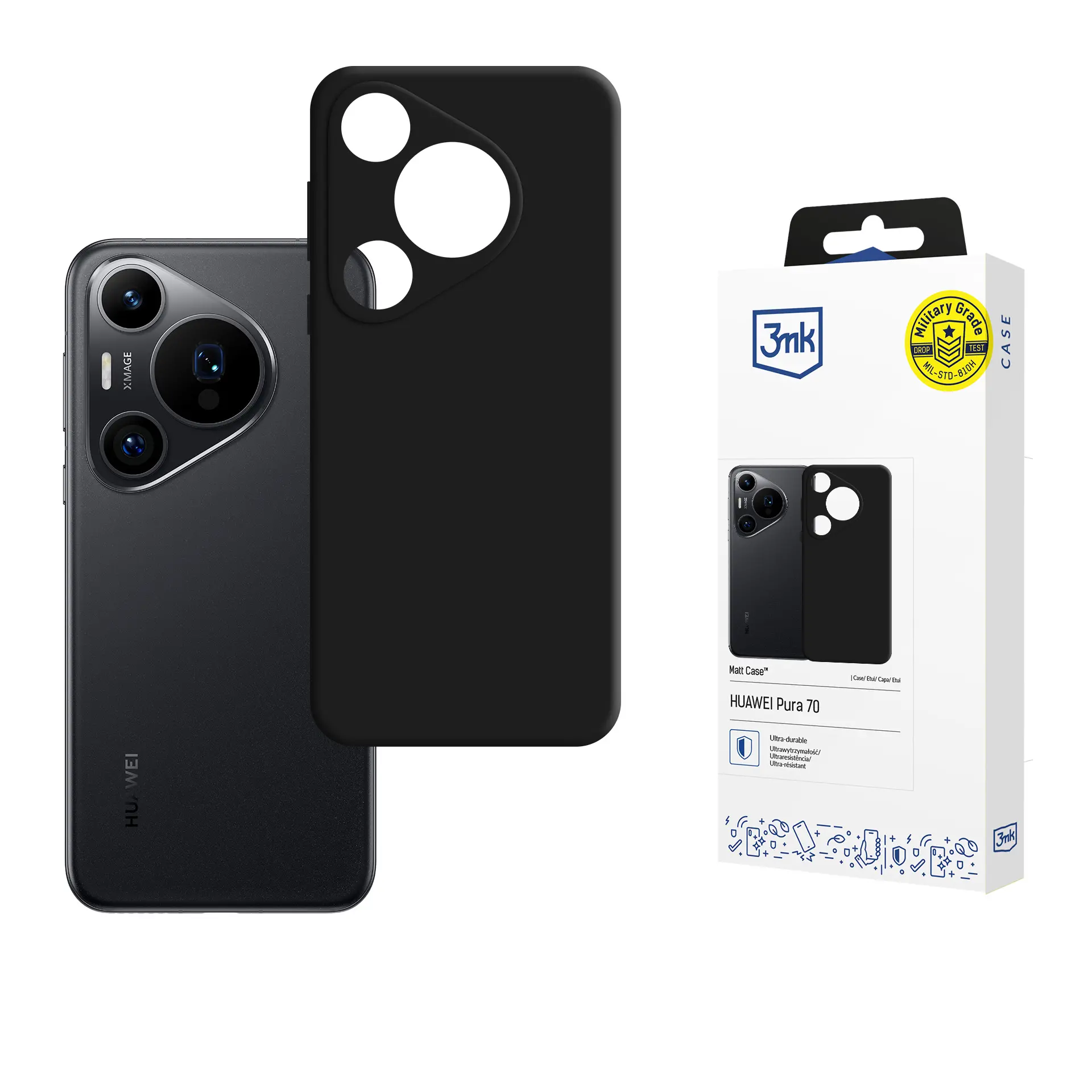 Etui 3mk Matt Case do Huawei Pura 70 Pro/70 Pro+ Czarny