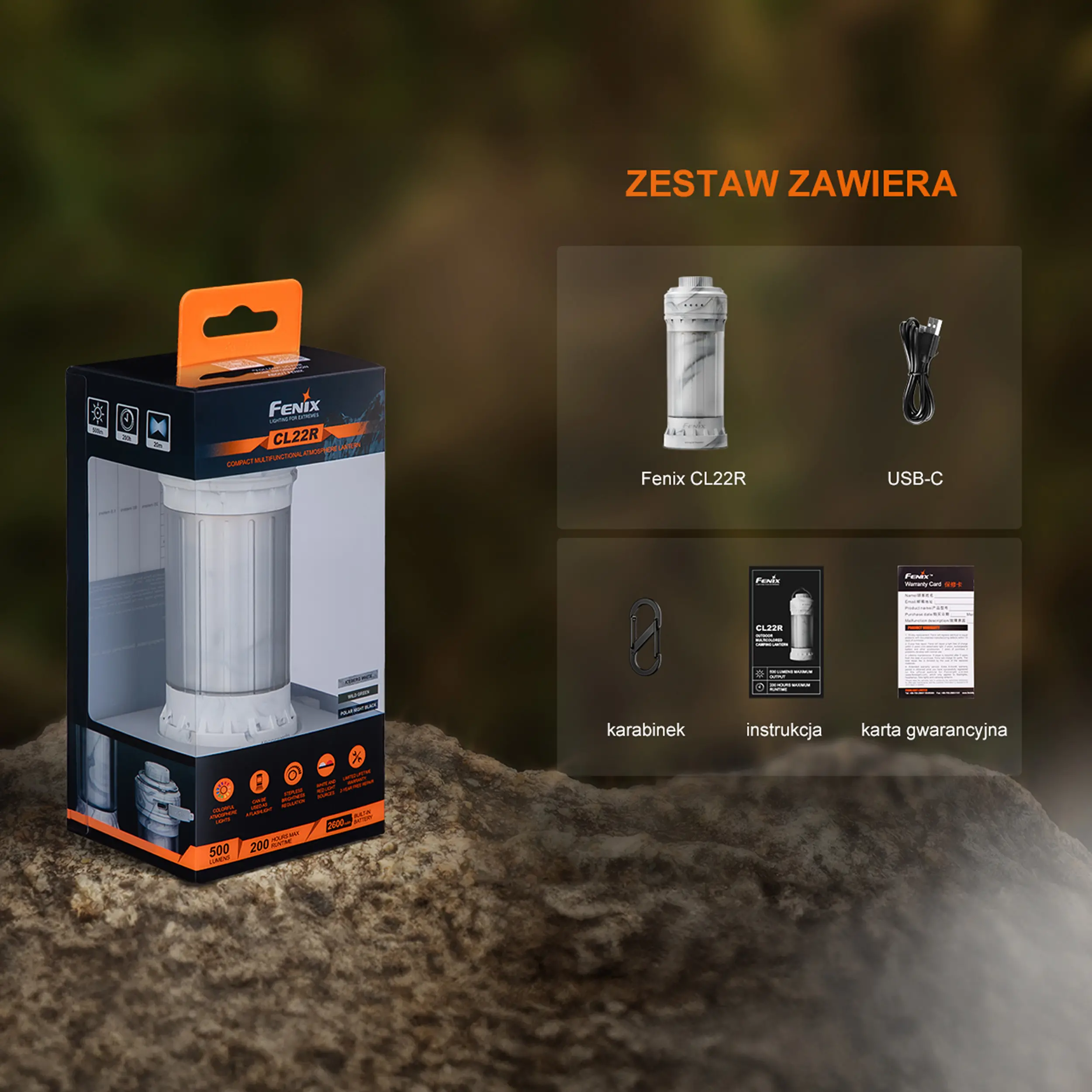 Latarka Fenix CL22R Biały