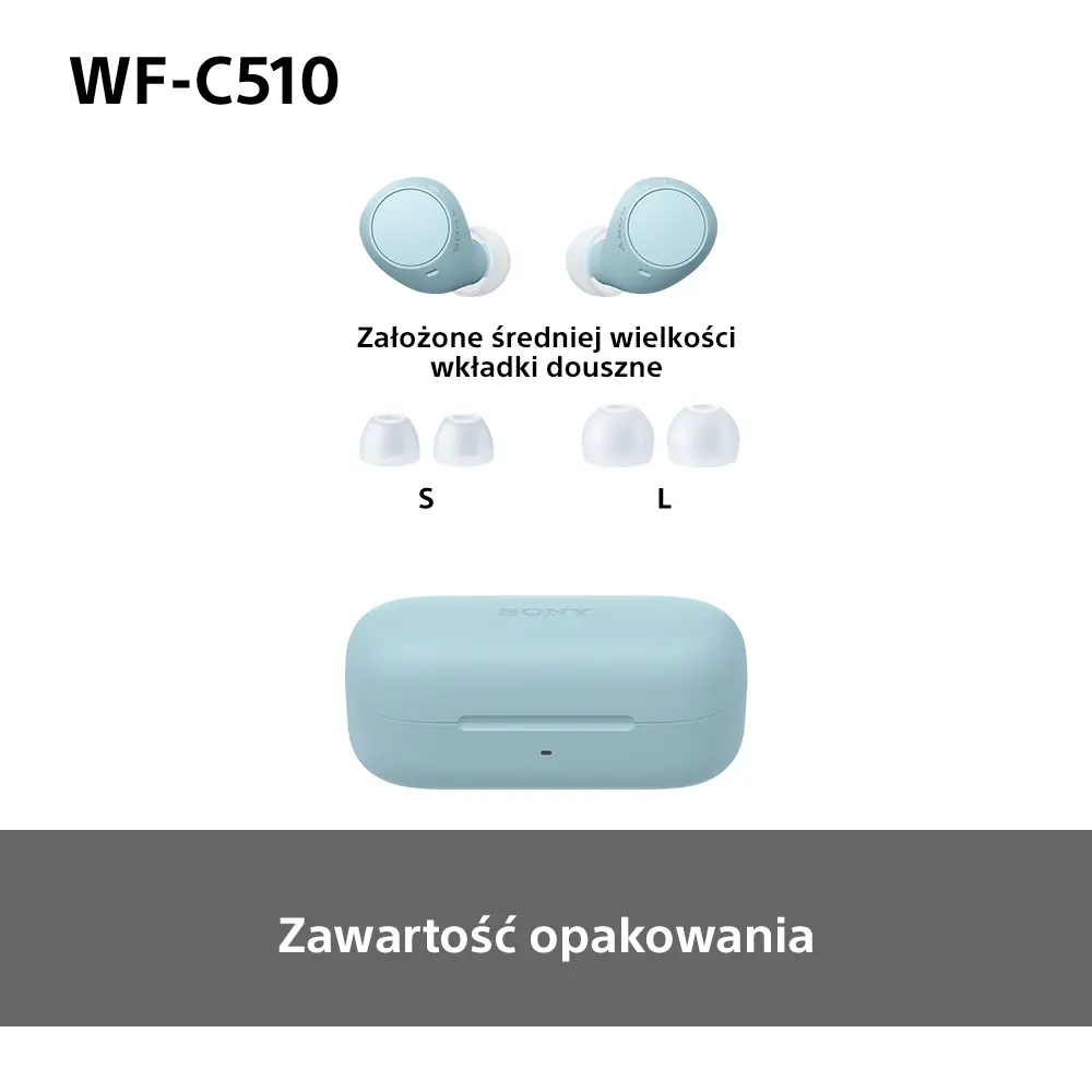 Słuchawki bezprzewodowe Sony WF-C510 Dokanałowe Bluetooth 5.3 Niebieski